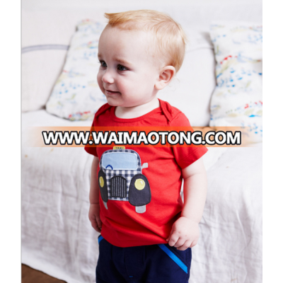 sales cheaper price little boy shirt with carton embroidery