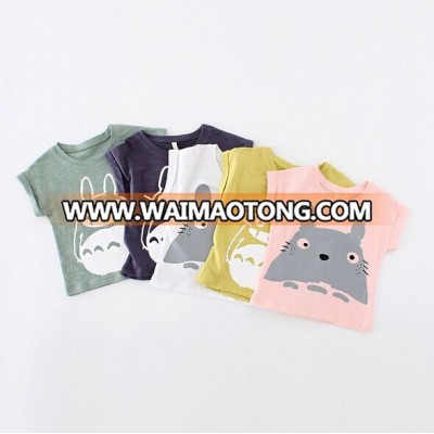 New model design kids cartoon t-shirt o neck short tee