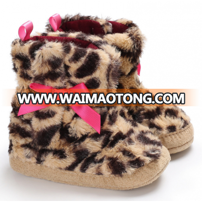 Wholesale sweet toddler girls leopard print snow boot shoes and sneakers