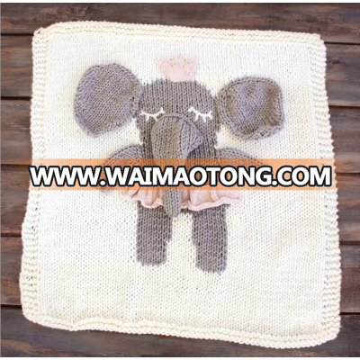 Wholesale good quality baby child blanket 3D animal handmade knitted blanket