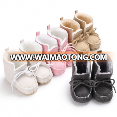 Wholesale winter new born baby girls warm prewalker shoes