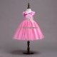 High quality party dress wholesale kids fashion dresses pink olor popular design in stock party dress frock america size 4-10