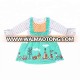 high quality children girl dress, long sleeves with stripes and dots girl dress